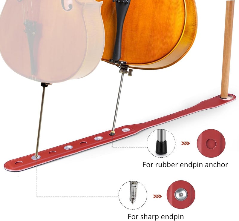 Rockhouse Cello Stopper Accessories, Rock Stop Cello Strap Endpin Anchor Rest Anti Slip Pad Stop Mat Rubber Tip Floor Protector for Cellist Performance, Brown - Image 2